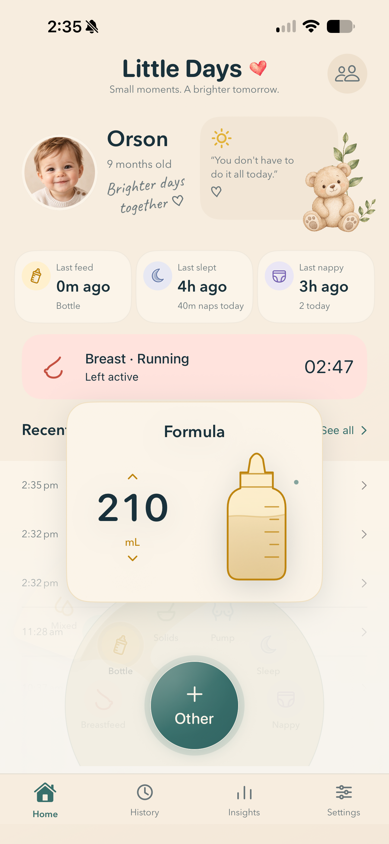 Bottle volume control