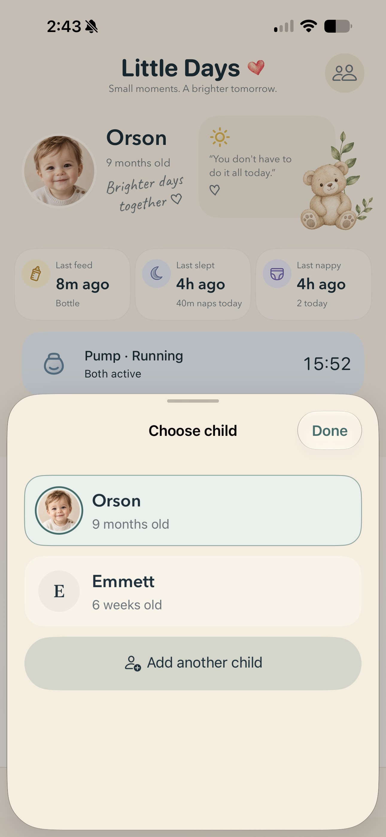 Child profile chooser